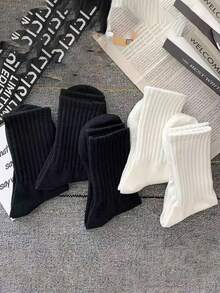 1/3/5 Pairs Women's Solid Color Thick Warm Lining Winter Snow Socks, Slim Fit Warm Socks, Good Insulation Effect.(Random Styles And Colors) - Multicolor - View 6