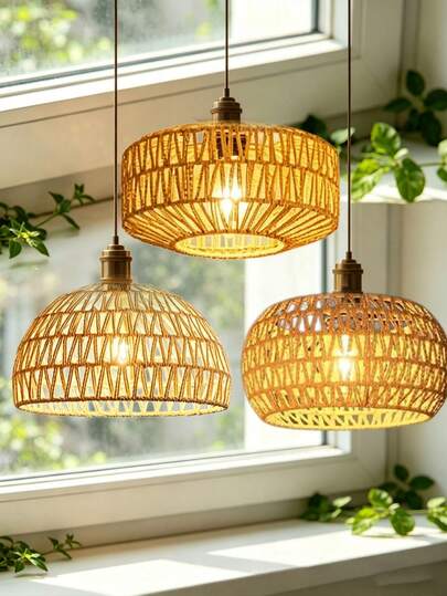 1 chiếc đèn treo bằng mây kiểu Wabi-Sabi Nhật Bản, chao đèn hình bầu dục đan thủ công, ánh sáng dịu nhẹ tông màu gỗ tự nhiên cho phòng ăn/phòng ngủ, đa chức năng, quà tặng tiệc tùng sáng tạo.