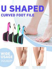 1pc Multifunction Home Foot File, Callus Remover U Shaped Curved Foot File Foot Callus Remover Double- Sided Foot Rasp Callus Remover For Grit Exfoliates Removes Dead Skin, 4 Colors - Multicolor - View 11