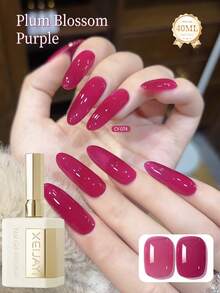 1 Flasche 40ml Pflaume Lila Nagellack Gel, Semi-Permanentes Nagelgel, Entfernbarer UV LED Nagellack, Nagelkunstbedarf, DIY Nageldekoration, Geschenk für Zuhause Salon für Frauen - Rot-violett - Übersicht 2