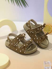 1 Pair Kids Summer New Thick Sole Children Sandals, Girls Open Toe Soft Bottom Casual Beach Shoes - Khaki - View 5