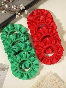 8 chiếc dây buộc tóc xếp ly bằng satin, độ đàn hồi cao, không gây hư tổn tóc, phụ kiện tóc scrunchie mềm mại. - Phối màu - Xem 15