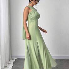 Women's New Casual Elegant Mint Green Ribbon Backless Dress, There Are Three Ways To Wear It, You Can Match It With Different Outfits, Suitable For Daily Casual Outings, Beach Vacations, Garden Parties And Other Occasions/Pride Outfits Women/Acation Outfits Woman/Birthday Dress/Teacher Outfits For Women - Amarillo - Ver 10