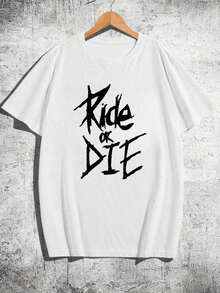 Camiseta de manga corta con cuello redondo para hombre, diseño creativo con estampado, diseño sencillo, proceso de tejido, suave y cómoda, adecuada para uso en el campus, reuniones y fiestas, uso diario, una buena elección para familiares y amigos. - Rosa Fucsia - Ver 2