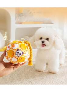 1 buah Boneka Kunyah Anjing/Kucing Tali Plush, Boneka Hewan Peliharaan Interaktif yang Tahan Lama dan Berbunyi - MultiWarna - View 2