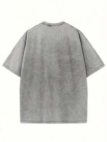 Tops2026 Women's Summer T-Shirts - 230g Thick Washed Printed T-Shirt, Urban Retro Style, Round Neck, Short Sleeves, Machine Washable, Perfect For Casual Spring And Summer Wear, Unique Loose Fit Women's T-Shirt. Loose And Comfortable Summer Clothing For Women. Loose And Comfortable Summer Outfits For Women. - 灰色 - 查看 2