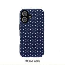 1pc Black Polka Dot UV Printed Pattern Design Leather Texture Phone Case - Multicolor - View 3