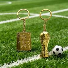 2pcs 2026 USA, Mexico, Canada World Cup Party Keychain Hercules Trophy Theme Keychain Pendant. This Keychain Is A Must-Have For FIFA Fans, Perfect For Back-To-School Gifts - Multicolor - View 5