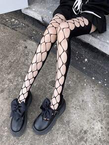 Vớ lưới mỏng nhẹ mùa hè với đường xẻ phía trước, vớ nữ, phong cách đường phố, JK, Lolita. - Nhiều màu - Xem 6