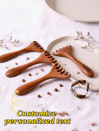 Personalized Custom Wooden Massage Comb - Engraved Gift For Mom And Bridesmaids, Customizable With Name/Text/Date/Logo, Personalized Omb Designed For Head Relaxation, Suitable For Moms, Sisters, And Women Caring For Scalp Health, Ideal For Mother's Day, Valentine's Day, Christmas, Birthday Es, Weddings, Commuting, Family Gatherings, Hair Salons, And Other Occasions.
