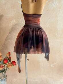 Women Midi Dresses - 全穀類咖啡 - 查看 7