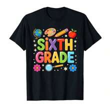 Camiseta Preppy para la vuelta al cole de sexto grado, para maestra, niña, niño. - Negro - Ver 6