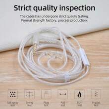 Cáp tai nghe KZ OFC mạ bạc nâng cấp 3.5mm 2pin có micro (tùy chọn), cáp T8 nâng cấp điều chỉnh điện tử 8 cấp độ 0.78mm 2pin phù hợp với tai nghe có dây KZ. - Xem 3
