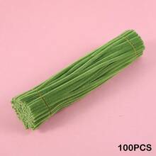 100 piezas de tallos de chenilla multicolor de 30 cm, limpiapipas para manualidades del Día de San Patricio, flores, etc. Incluye tallos de 40 cm y vendas de 30 tamaños para elegir. [Nota: El color del macaron es aleatorio] - Limpiapipas, 100 unidades por paquete - Ver 16
