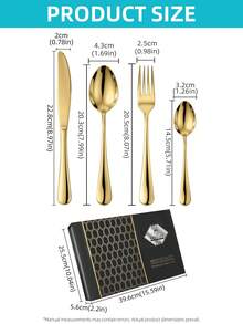 24pcs Stainless Steel Cutlery Set, Minimalist Style Tableware Set, Suitable For Kitchen, Hotel, Christmas Gift - - - View 2