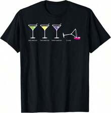para amantes de Martini, camiseta para fanáticos de cócteles Y2k Camiseta Camisa De - Negro - Ver 1