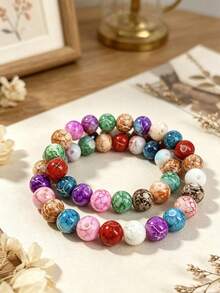100/50pcs/1pc 時尚混色 10mm 壓克力圓形珠子，簡約可愛，適合女性手工 DIY 珠寶製作、珠寶、手鍊、耳環、項鍊、吊墜、手機掛飾、鑰匙圈等，情人節、母親節、父親節、生日派對等的完美禮物 - 查看 10