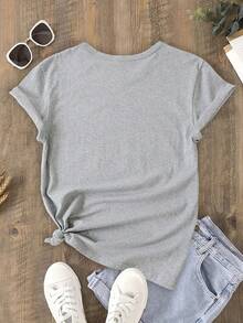 Diseño Sencillo YOU ARE SAFE, Camiseta Deportiva de Verano, Holgada, Versátil, de Cuello Redondo y Manga Corta, Elegante y Práctica para el Verano - Blanco - Ver 10