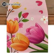 1 pezzo Tema della Festa della Mamma FELIZ DÍA De Las MADRES Tappeto da tavolo con tulipani, copertura antipolvere per microonde, copertura protettiva, disponibile in varie misure, adatto per la sala da pranzo di casa, la decorazione della cucina, la decorazione della casa, le feste all'aperto e la decorazione del ristorante, aspetto in lino strutturato - Multicolore - Visualizzare 1