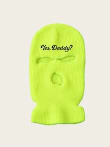 1pc Yes Daddy Ski Mask, Knitted Warm Three-Hole Hat, Cycling And Cold Protection - Three Holes YES - View 13