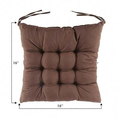 Thick Square Seat Cushion Washable with Comfort Belt Suitable for Dining Chairs, Office Chairs and Computer Chairs