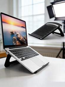Adjustable Foldable Metal Laptop Riser, Passive Hollow Heat Dissipation Notebook Stand, Multi-Angle Ergonomic Laptop Holder, Fits 10–17 Inch Laptops, Medium Load Bearing, Portable Desk Laptop Bracket For Travel Office Home - View 8