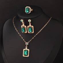 3pcs Multicolor Pendant Necklace, Unique Design Luxury Versatile Necklace, Ring, Earring Jewelry Set For Women, Suitable For Party, Daily Wear, Holiday Gift - Multicolor - View 10