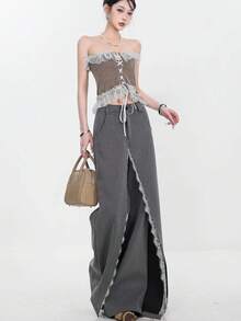Women Pants - Grey - View 6