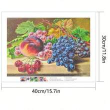 5D Diamond Painting Kit - "Dining Table With Fruits", Full Round Diamond Painting, Home Decor Handcraft Gift - View 2