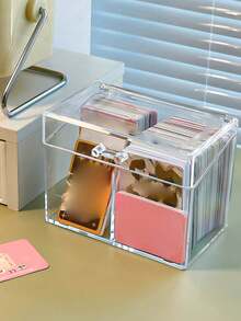 1 hộp đựng trong suốt, hộp đựng thẻ bí ẩn, hộp trưng bày trong suốt bằng acrylic có ngăn chia và nắp lật. - Trong sáng - Xem 3