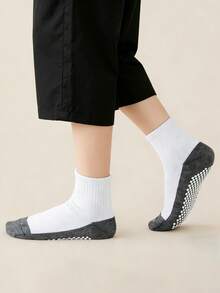 20/8/3 Pairs Classic Black White Gray Contrast Dot Non-Slip Children's Socks, Breathable Toddler Casual Crew Socks For Boys & Girls, Suitable For Spring Summer Autumn, Indoor/Outdoor Wear - Multicolor - View 3