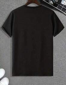 1 pcs"Playera Negra para Mujer con Estampado de Corazones Dorados – Casual, Moderna, Estilo Urbano y Romántico"180g 100% Cotton - Negro - Ver 5