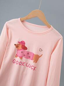 3 Sets Girls Long Sleeve Long Pants Loungewear Set, Pajama Set, Casual Set, Cartoon All-Over Print Top And Pants - Multicolor - View 3