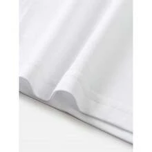 Camiseta Casual de Manga Corta con Cuello Croissant para Mujer, Holgada y Cómoda, de Algodón Puro para Verano, Transfronteriza. - Negro - Ver 5