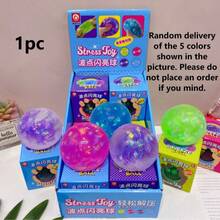 Iridescent Magic Decision Ball Fidget Toy, Building Block Filling Inside, Rustling Sound When Squeezed, Colorful Printed Squeeze Ball, Stress Relief Game Toy For Kids Adults - Multicolor - View 14