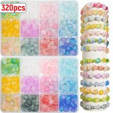 320pcs Mixed Color Asymmetrical Crystal Beads, DIY Bracelet, Necklace, Pendant Craft Set - Multicolor - View 8