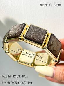 Gothic Black Rose Wide Bracelet, Vintage Silver Line Wrapped Exaggerated Bangle, Women Punk Style Accessory - Multicolor a - View 10