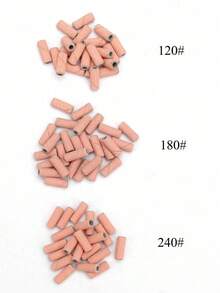 100 piezas Bandas de lijado mini rosas, aptas para taladro de uñas, grano pequeño 120# 180# 240# Bandas de lijado, limas de uñas, bandas de amolado para uñas acrílicas y manicura de gel, incluye brocas de vástago de 3.1 mm mejoradas - Blanco - Ver 9