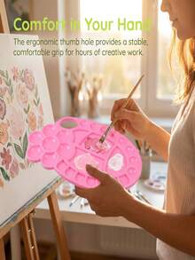 Professional 26-Hole Fish-Shaped Color Palette, Large-Sized Art Painting Palette, Suitable For Acrylic, Watercolor And Gouache. Anti-Slip And Easy To Hold, No Color Mixing. - Fish-shaped Palette - View 3