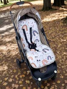 1pc Universal Baby Stroller Seat Cushion, Soft & Breathable Infant Travel Pad, Suitable For Multiple Stroller Models - Multicolor - View 5