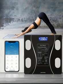 Smart Body Weight Scale With BMI, Body Fat Percentage And Muscle Mass Measurement, Syncs Data With Fitness Apps - Pink - View 6