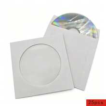 50/100/200个/包 白色纸质DVD/CD光盘套，便携式光盘包装信封，带透明窗口 - 方形 - 查看 8