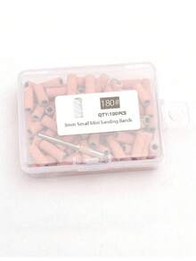 100片迷你粉色砂带，适用于美甲打磨机，小粒度120#、180#、240#砂带，指甲锉，研磨带，适用于亚克力指甲和凝胶美甲，包含升级版3.1mm柄钻头 - 粉色 - 查看 9