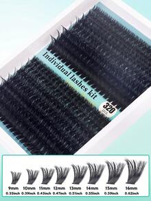 Bộ nối mi 320 sợi, độ cong D 30D+40D/50D+60D/80D+100D, mi giả tổng hợp lông chồn - Bộ mi giả D xoăn tự nhiên, từng sợi riêng lẻ, tự làm mi nối - Có thể tái sử dụng, nhẹ và dễ đeo. - Xem 11