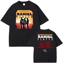 25th Anniversary Life Is A Highway Rascal Flatts Graphic 2 Sides Unisex T-Shirt - 黑色 - 查看 1