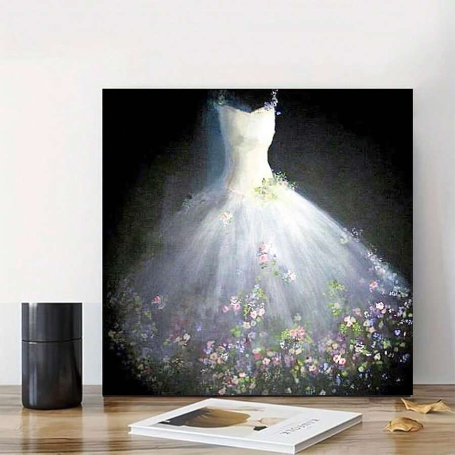 Kit de pintura de diamantes 5D "Vestido de novia", pintura de diamantes de diamante completo, regalo de artesanía de decoración del hogar - Ver 1