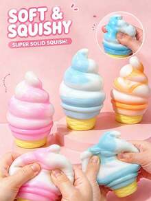 1個Nice Cream Cone 擠壓玩具,Dippin Dazzler 系列感官紓壓玩具,逼真冰淇淋造型,柔軟彈性 TPR 材質,奶油般光滑慢回彈。適合日常緩解焦慮、辦公桌裝飾、居家休閒與旅行,復活節理想禮物 - 均碼 - 查看 3