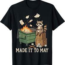 Made It To May Raccoon Dumpster Teacher Last Day Of School T-Shirt - Black - View 1