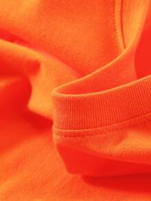 Camiseta de manga corta para niñas con estampado de la Virgen María de Guadalupe, una prenda versátil para el uso diario, una camiseta básica cómoda de algodón con cuello redondo, lavable a - Naranja - Ver 6