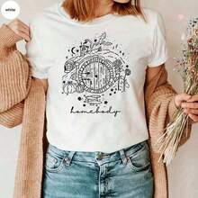 1 Piece: The Poin Kuzco, Yzma's Flame Extract, The Emperor's New Groove, Villains06, Women's Letter Print Short Sleeve T-Shirt, Y2K Aesthetic, 180g, 100% Cotton. - 白色 8 - 查看 8